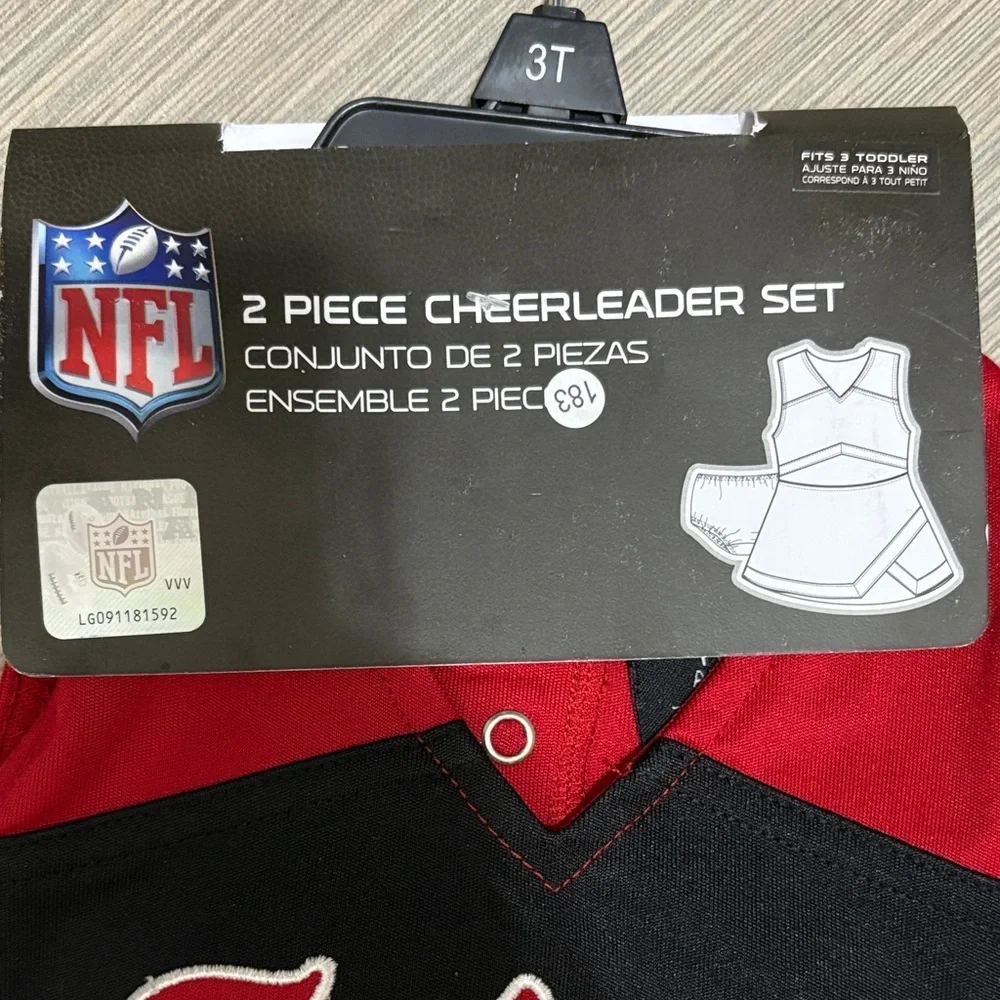 NFL Falcons Kids Cheerleader Dress - Red, Black, and White